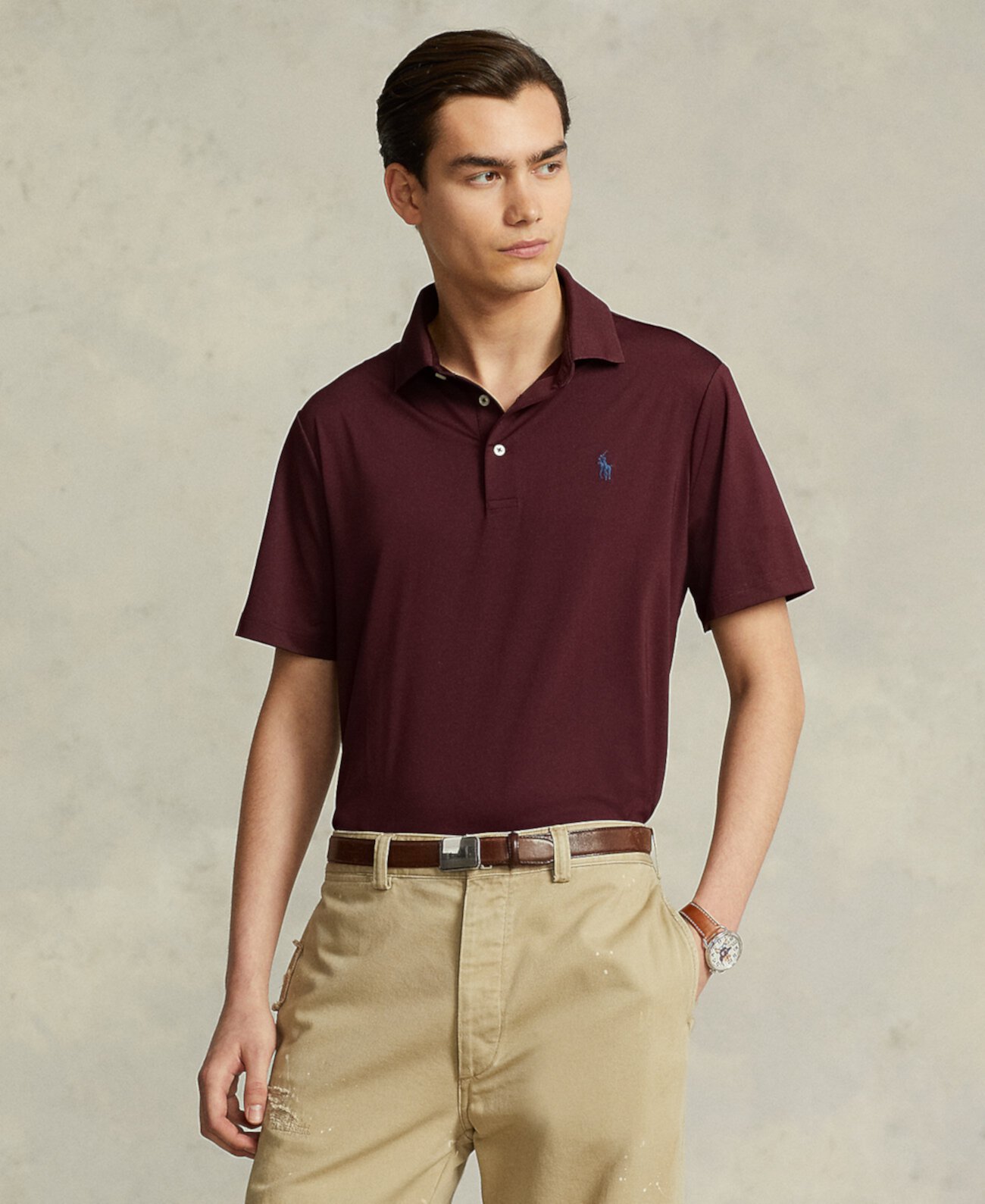 Мужская Синтетическая Рубашка Polo Ralph Lauren с Кнопками Polo Ralph Lauren