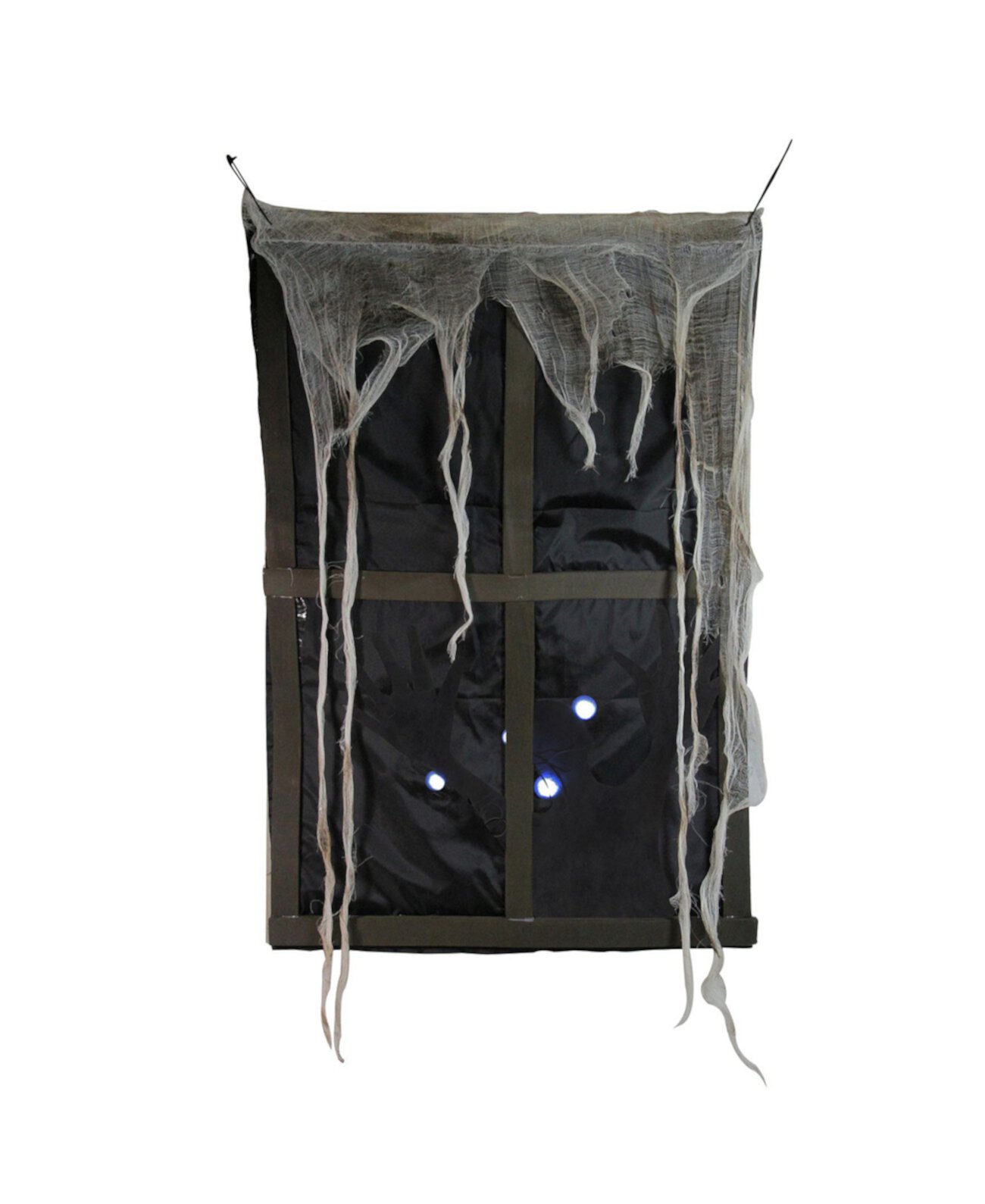 Освещенное призрачное искусственное окно со звуком и рваной занавеской, украшение на Хэллоуин Northlight