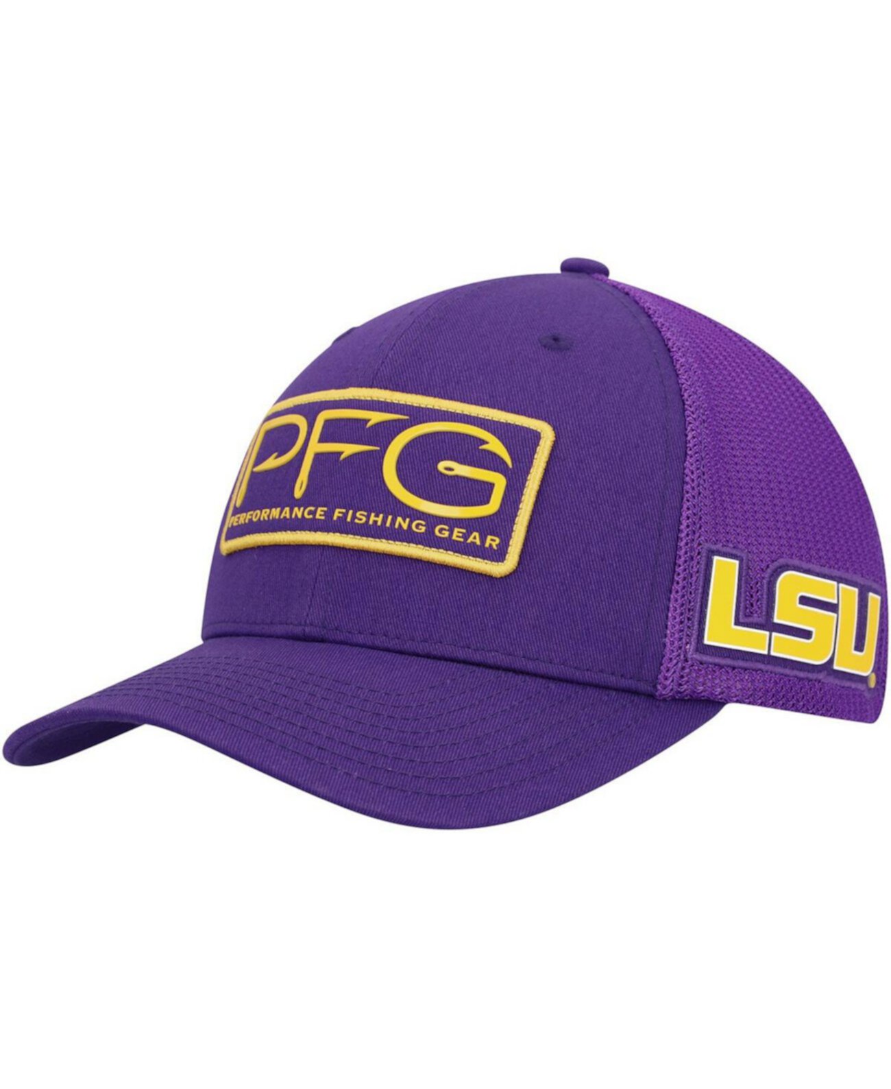 Мужская фиолетовая кепка LSU Tigers PFG Hooks Flex Hat Columbia
