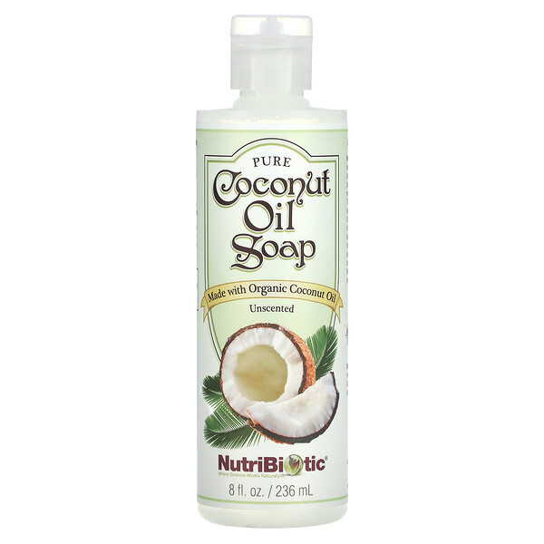 Мыло из чистого кокосового масла, без запаха, 8 жидких унций (236 мл) NutriBiotic
