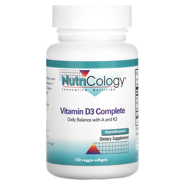 Витамин D3 Комплекс - 120 растительных мягких капсул - Nutricology Nutricology