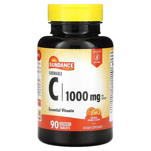 Chewable C, Натуральный апельсин, 500 мг, 90 жевательных таблеток Sundance