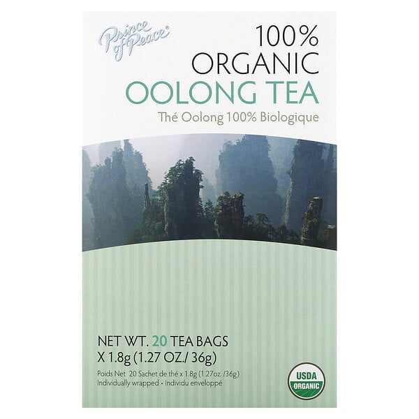 100% Organic Oolong Tea, 20 Tea Bags, 1.27 oz (36 g) Prince of Peace