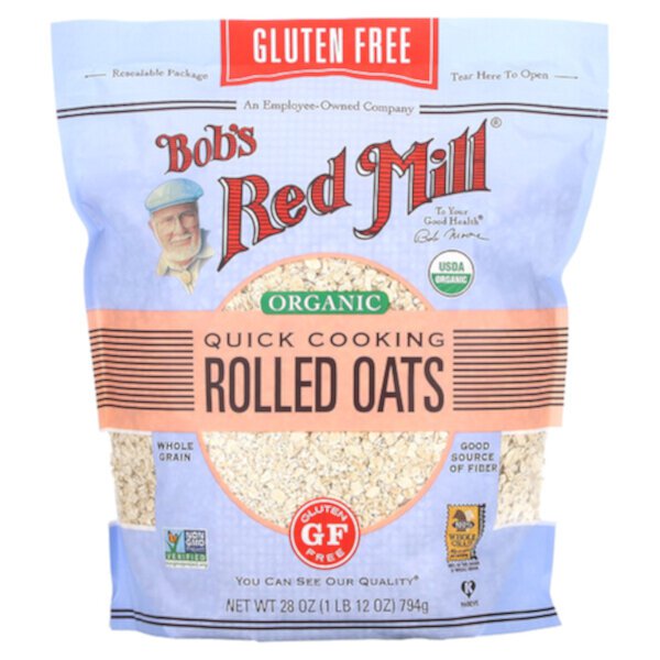 Organic Quick Cooking Rolled Oats, 1 lb 12 oz (794 g) Bob's Red Mill