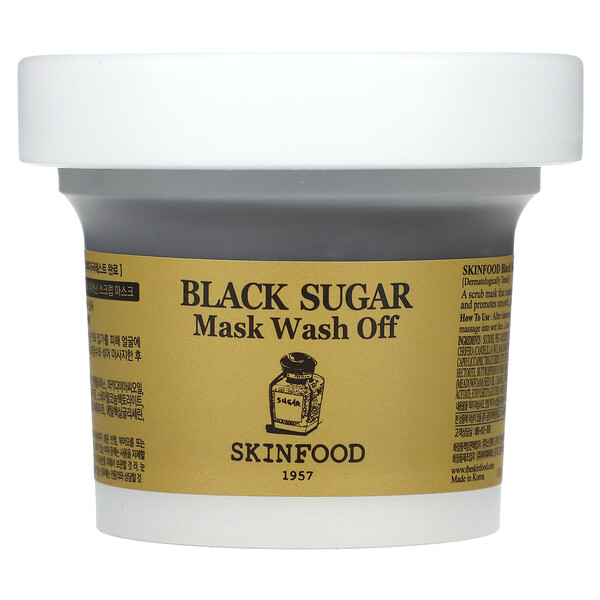 Смываемая маска с черным сахаром, 4,23 унции (120 г) SKINFOOD