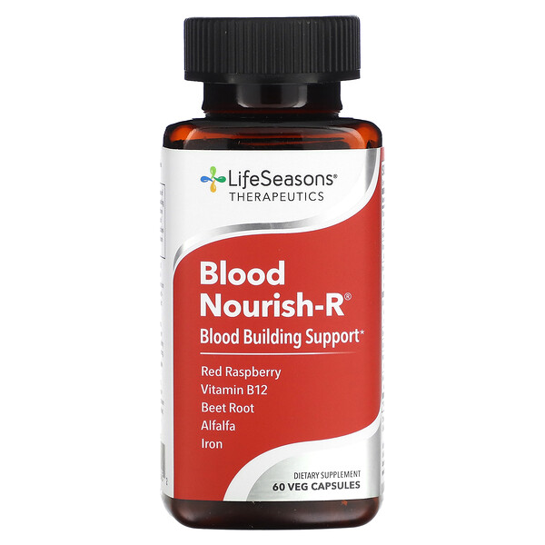 Blood Nourish-R - Комплекс для поддержки формирования крови - 60 вегетарианских капсул - LifeSeasons LifeSeasons