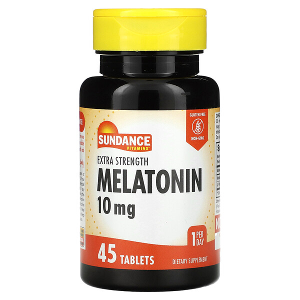 Мелатонин экстра-силы, 10 мг, 45 таблеток Sundance Vitamins