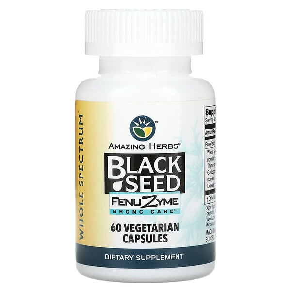 Черный тмин, 60 вегетарианских капсул Amazing Herbs