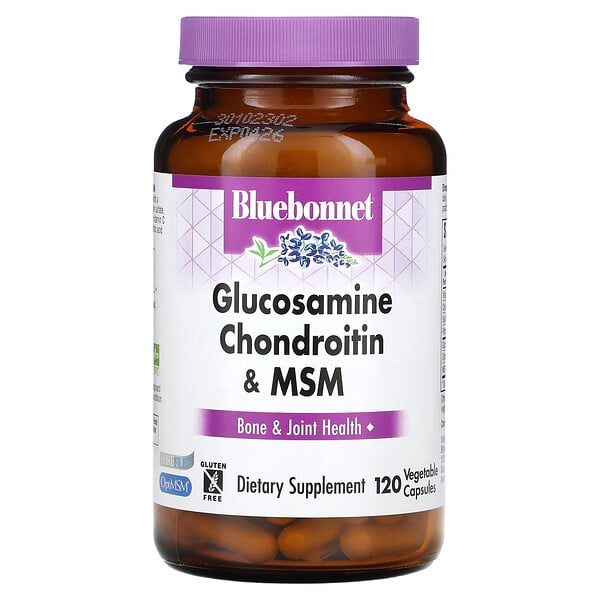 Глюкозамин Хондроитин & MSM - 120 растительных капсул - Bluebonnet Nutrition Bluebonnet Nutrition