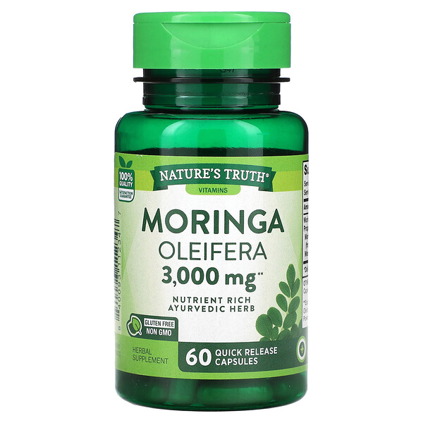 Моринга масличная, 3000 мг, 60 капсул быстрого высвобождения Nature's Truth