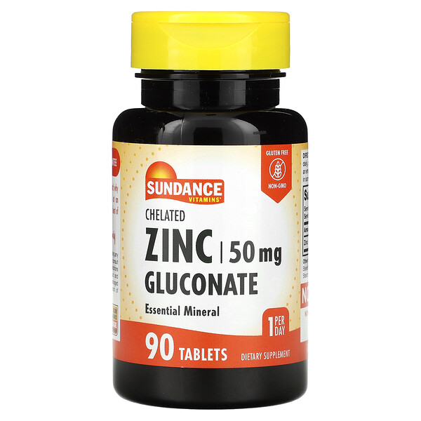 Глюконат цинка, 50 мг, 90 таблеток Sundance