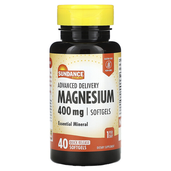 Магний, Усиленное Всасывание - 400 мг - 40 быстрорастворимых капсул - Sundance Vitamins Sundance Vitamins