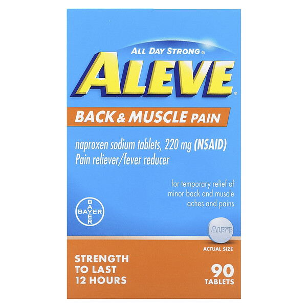 Напроксен натрий, Облегчение боли в спине и мышцах - 220 мг - 90 таблеток - Aleve Aleve