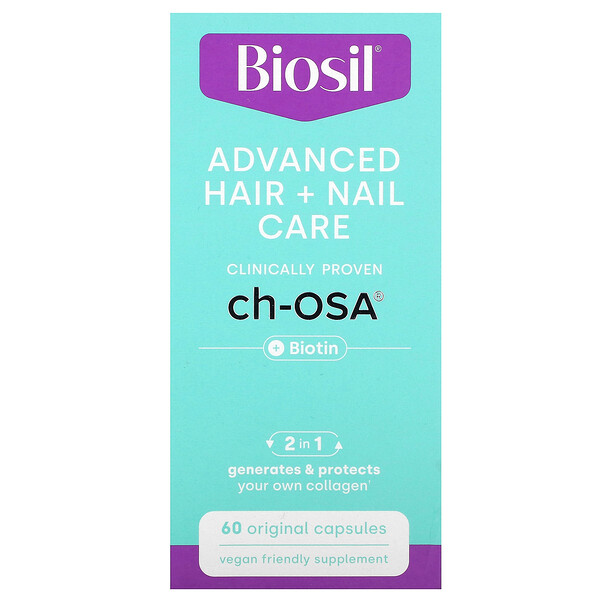 Улучшенный уход за волосами и ногтями, 60 оригинальных капсул BioSil