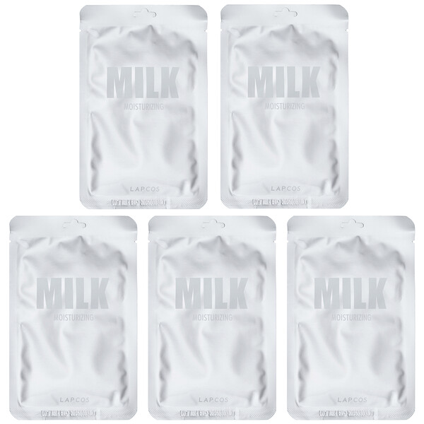 Набор косметических масок Milk Sheet, увлажняющий, 5 тканевых масок, 1,01 жидкая унция (30 мл) каждая LAPCOS