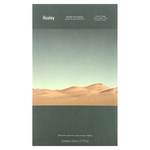 Маска красоты Secret of Sahara, масло и экстракт, 5 листов по 0,77 жидкой унции (23 мл) каждый Huxley