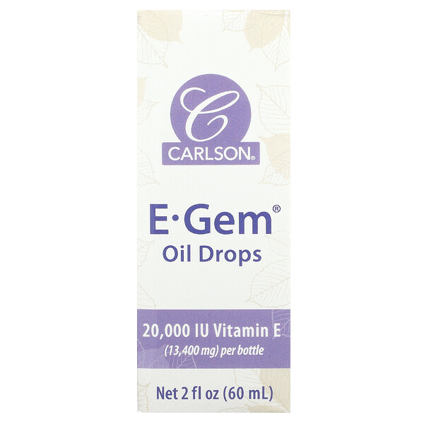 E-Gem Oil Drops, 2 жидкие унции (60 мл) Carlson