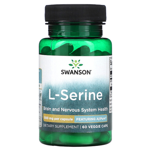 L-серин, 500 мг, 60 растительных капсул Swanson