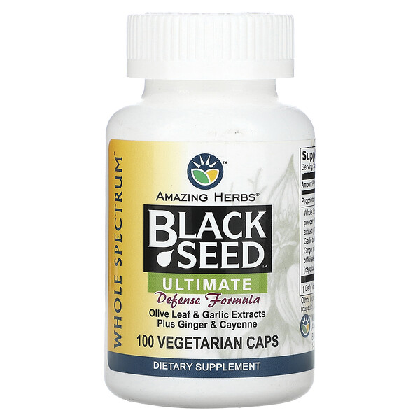 Black Seed, Формула максимальной защиты, 100 вегетарианских капсул Amazing Herbs
