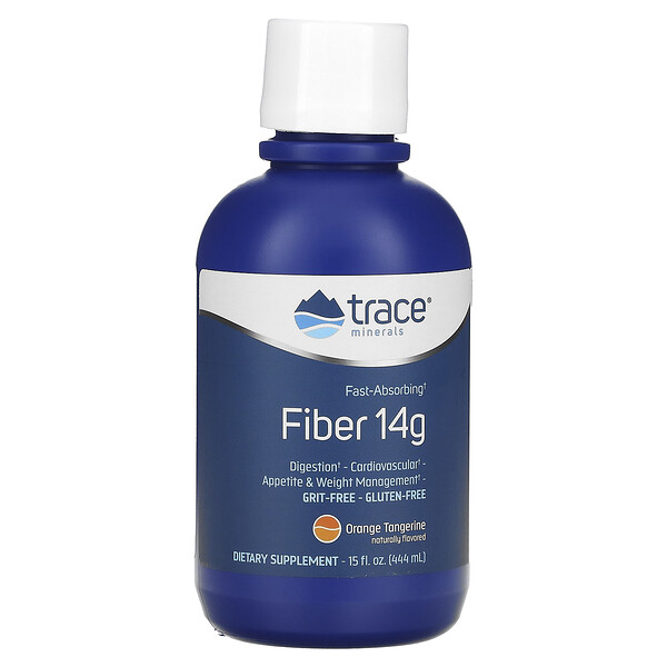 Fiber, Orange Tangerine, 14 g, 15 fl oz (Жидкие унции) (444 ml) Trace Minerals Research