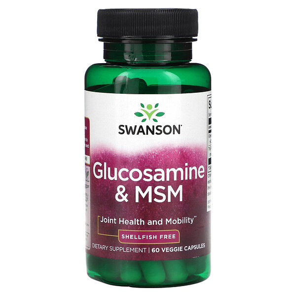 Глюкозамин и МСМ, 60 растительных капсул Swanson