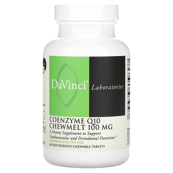 Coenzyme Q10 Chewmelt, 100 mg, 60 Easy Dissolve Chewable Tablets (Жевательные таблетки) DaVinci