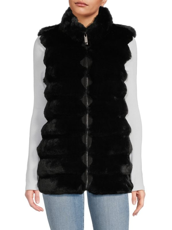 Женская Накидка BELLE FARE Bevel Faux Fur Puffer Vest BELLE FARE