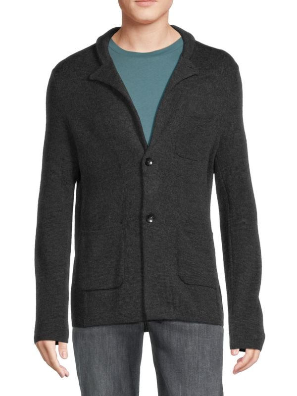 Свитер-пиджак из мериносовой шерсти Saks Fifth Avenue