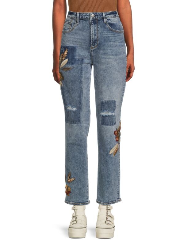 Прямые джинсы Stella с цветочным принтом в стиле пэчворк Driftwood