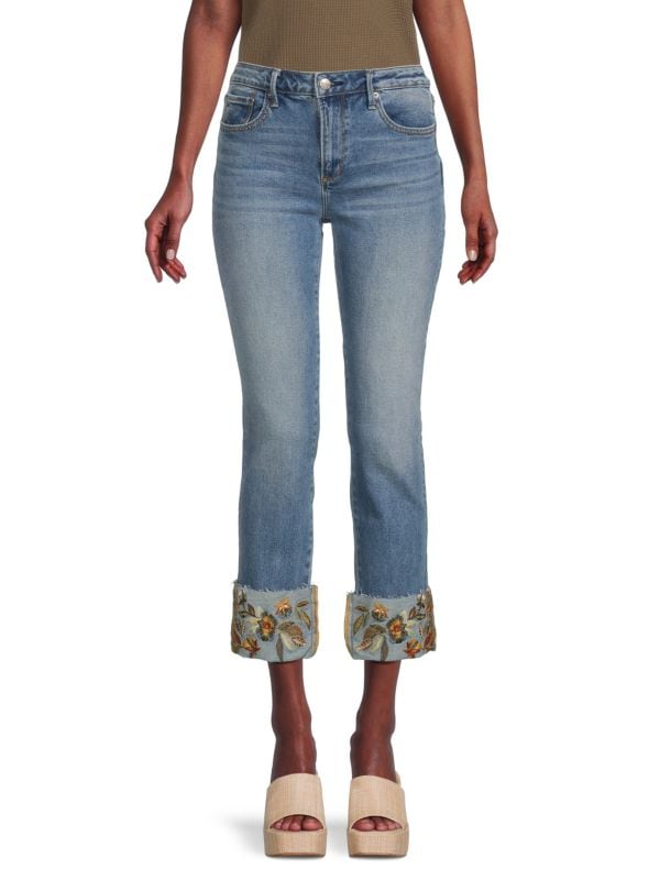 Прямые джинсы Colette с цветочными манжетами Driftwood