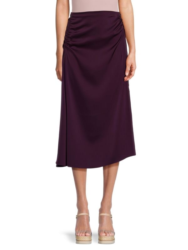 Атласная юбка-миди со сборками по бокам Calvin Klein