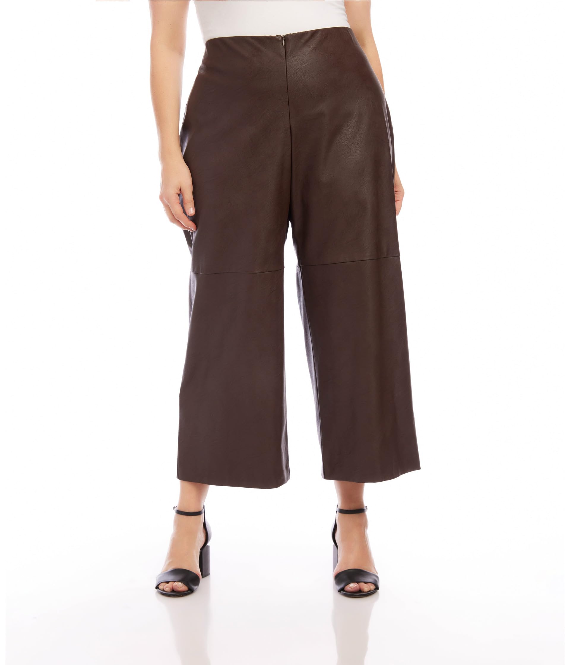 Укороченные брюки из веганской кожи больших размеров Karen Kane