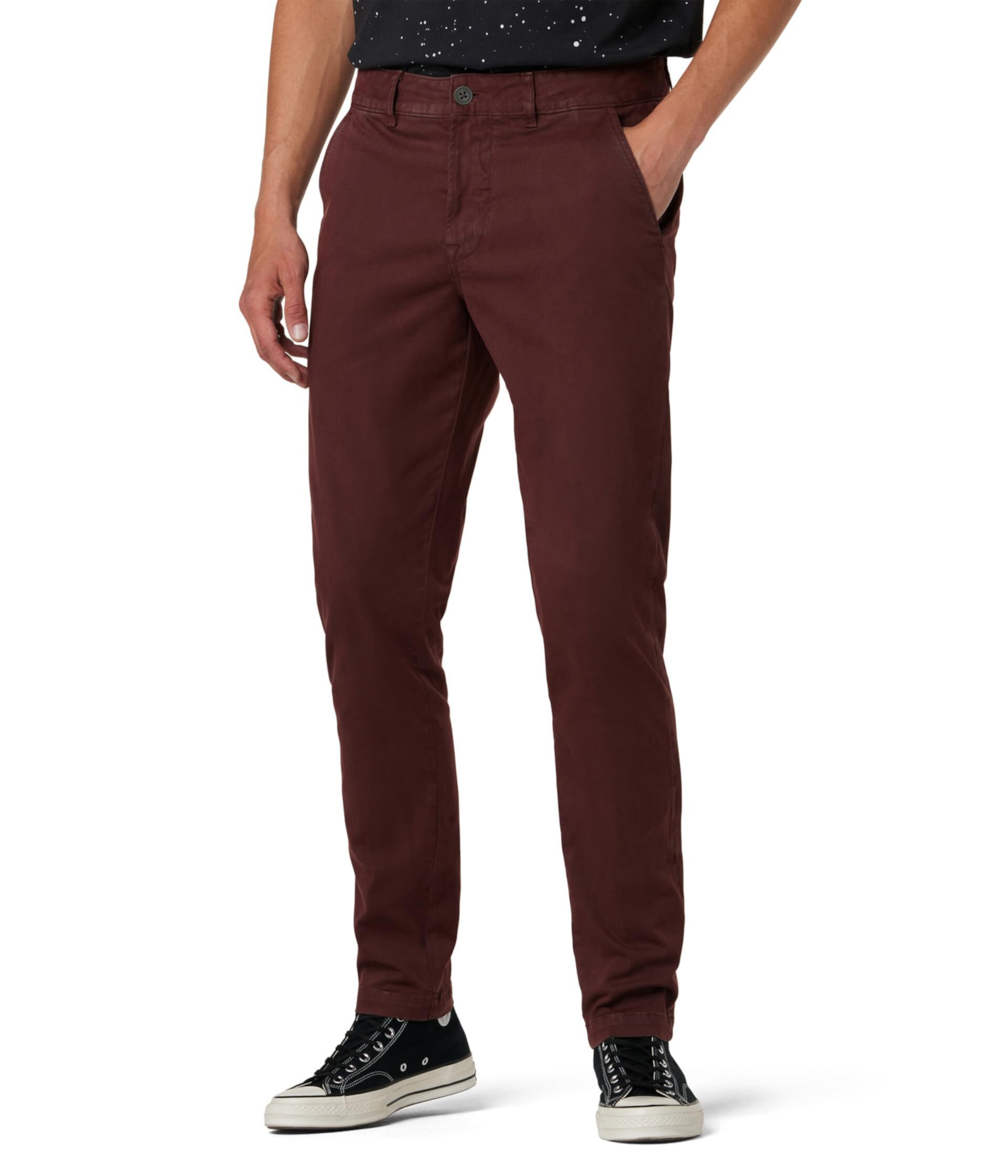Классические узкие прямые брюки-чиносы красно-коричневого цвета Hudson Jeans