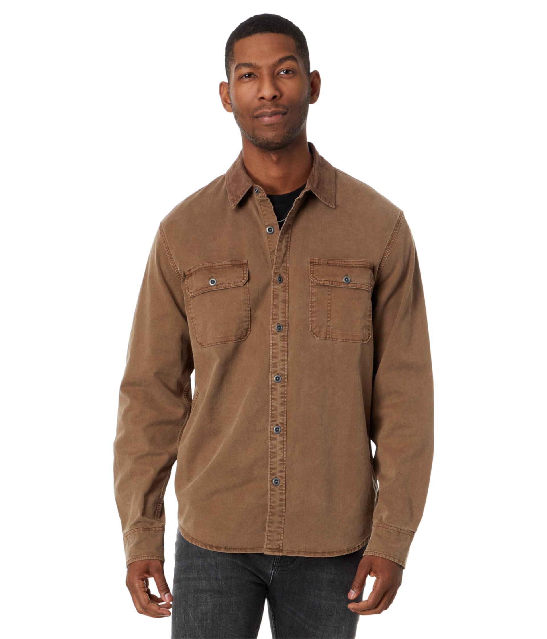 Corduroy Collar Washed Workwear Long Sleeve Shirt Lucky Brand