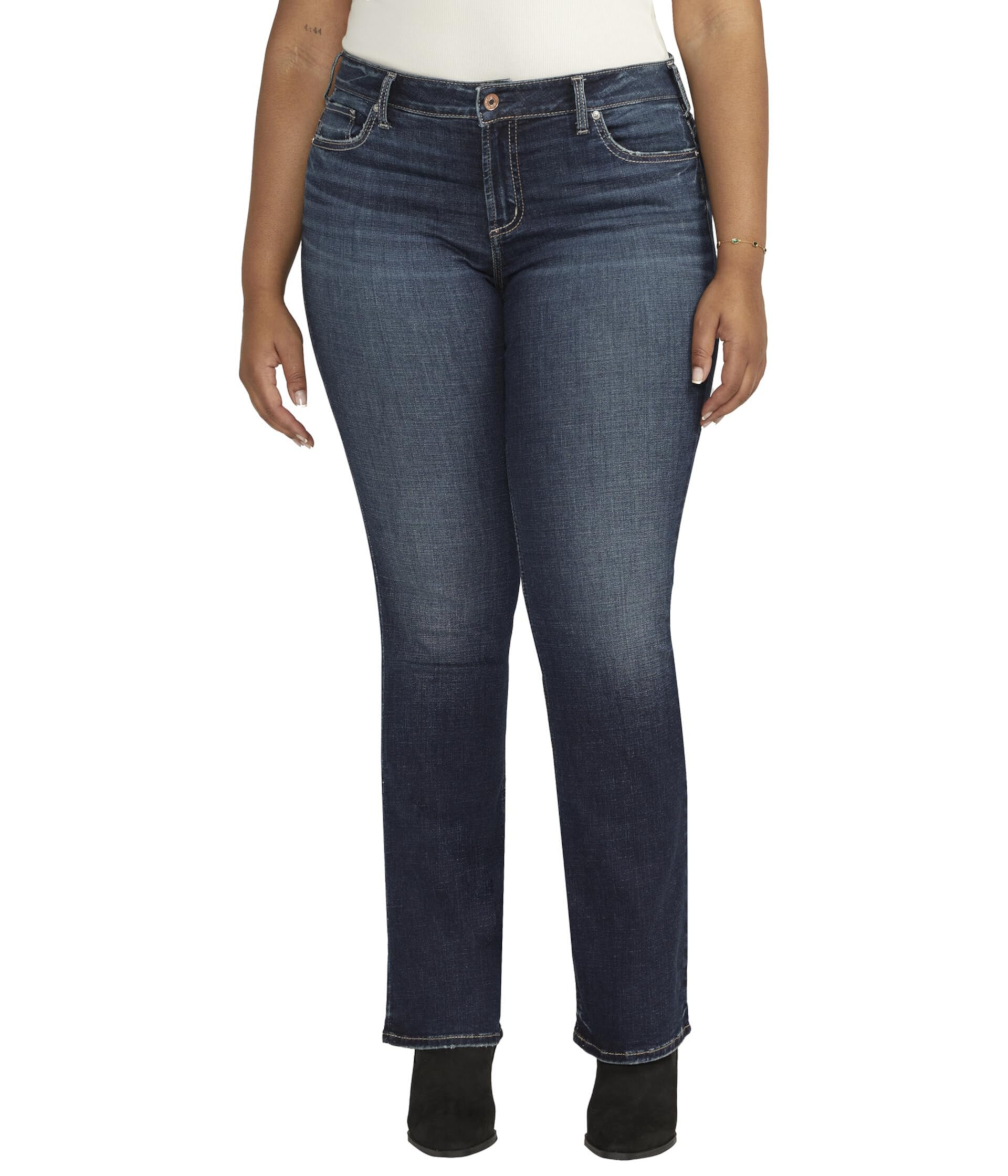 Узкие джинсы Elyse со средней посадкой больших размеров W03601ECF486 Silver Jeans Co.