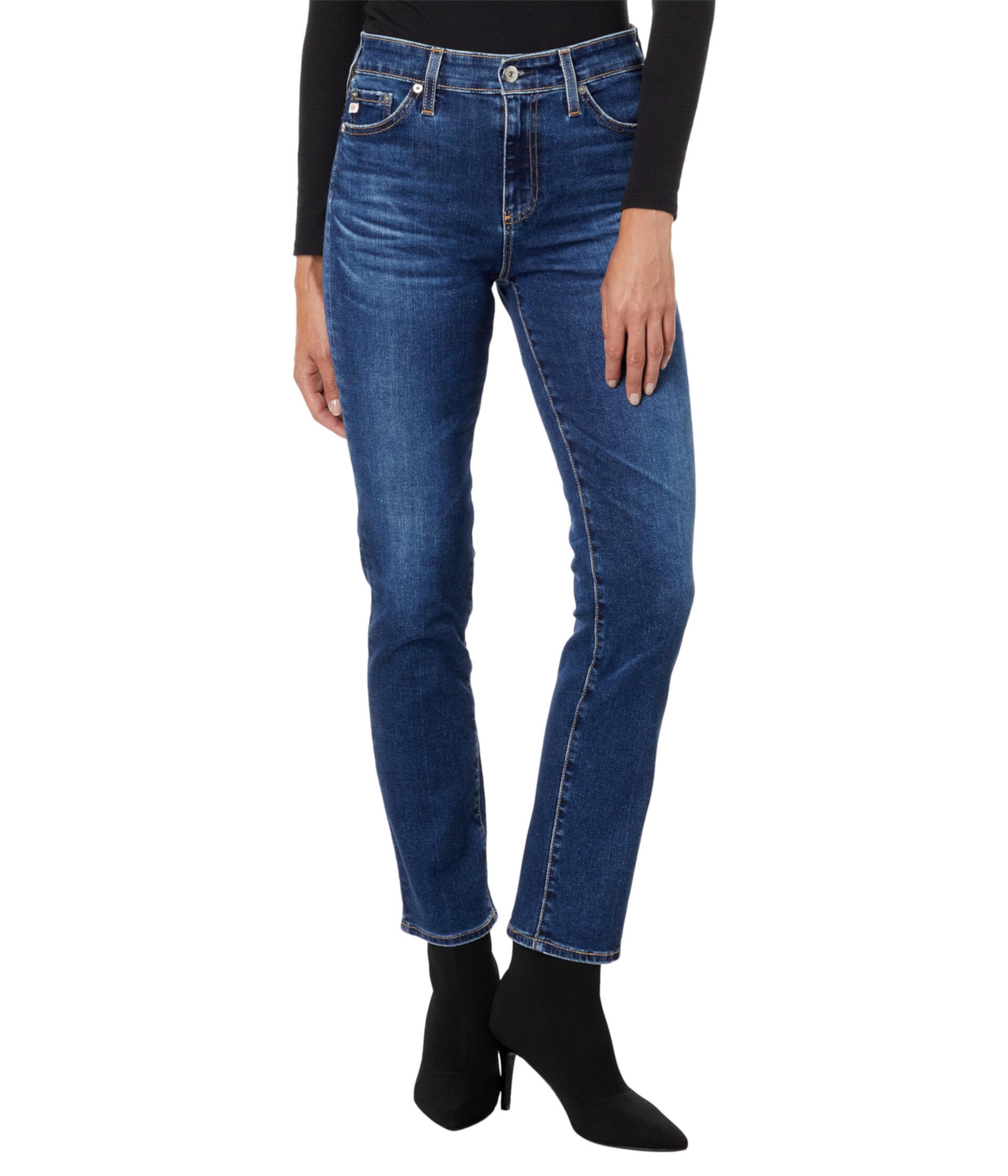 Женские Прямые джинсы AG Jeans Mari High-Waist Slim AG Jeans