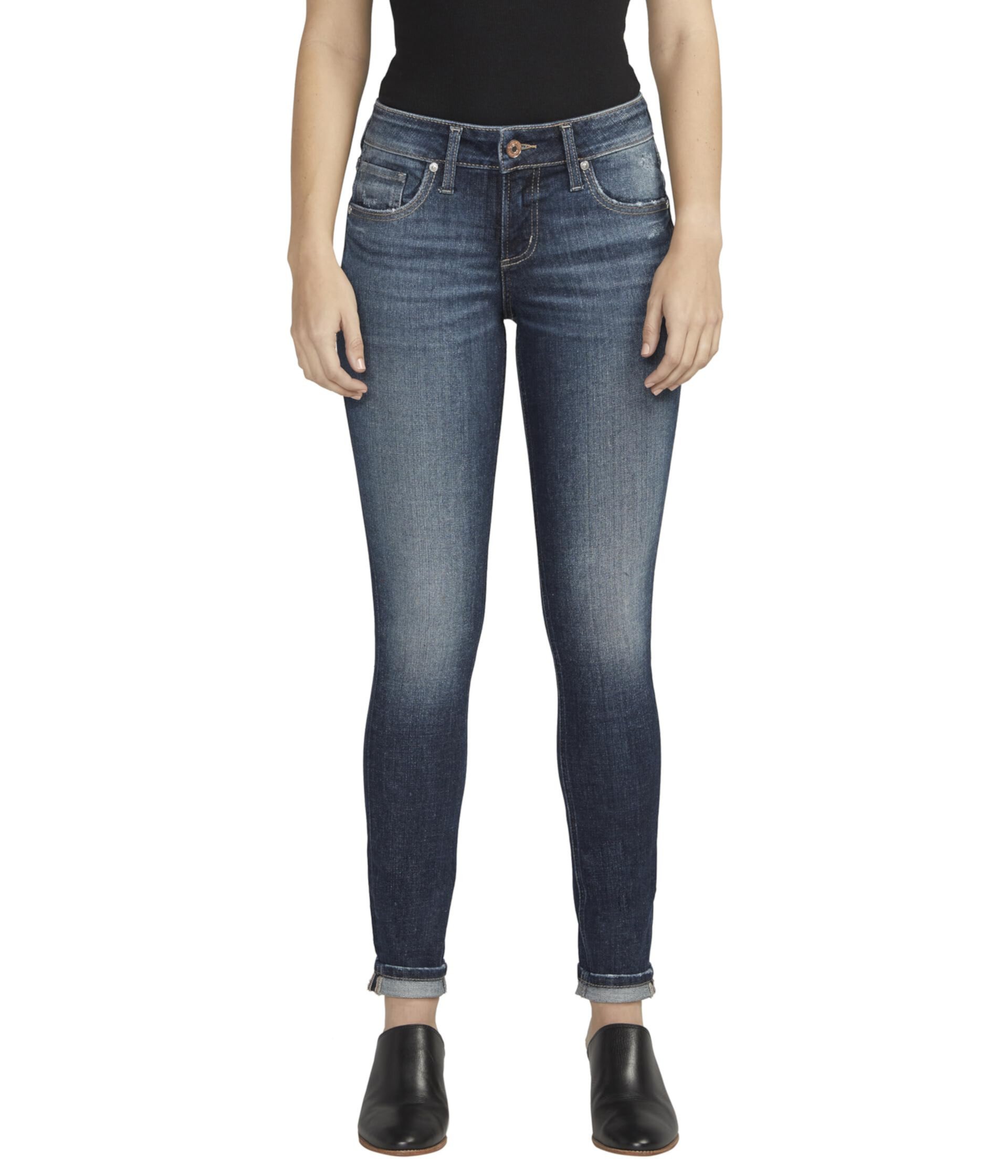 Узкие джинсы Girlfriend со средней посадкой L27129EAE480 Silver Jeans Co.