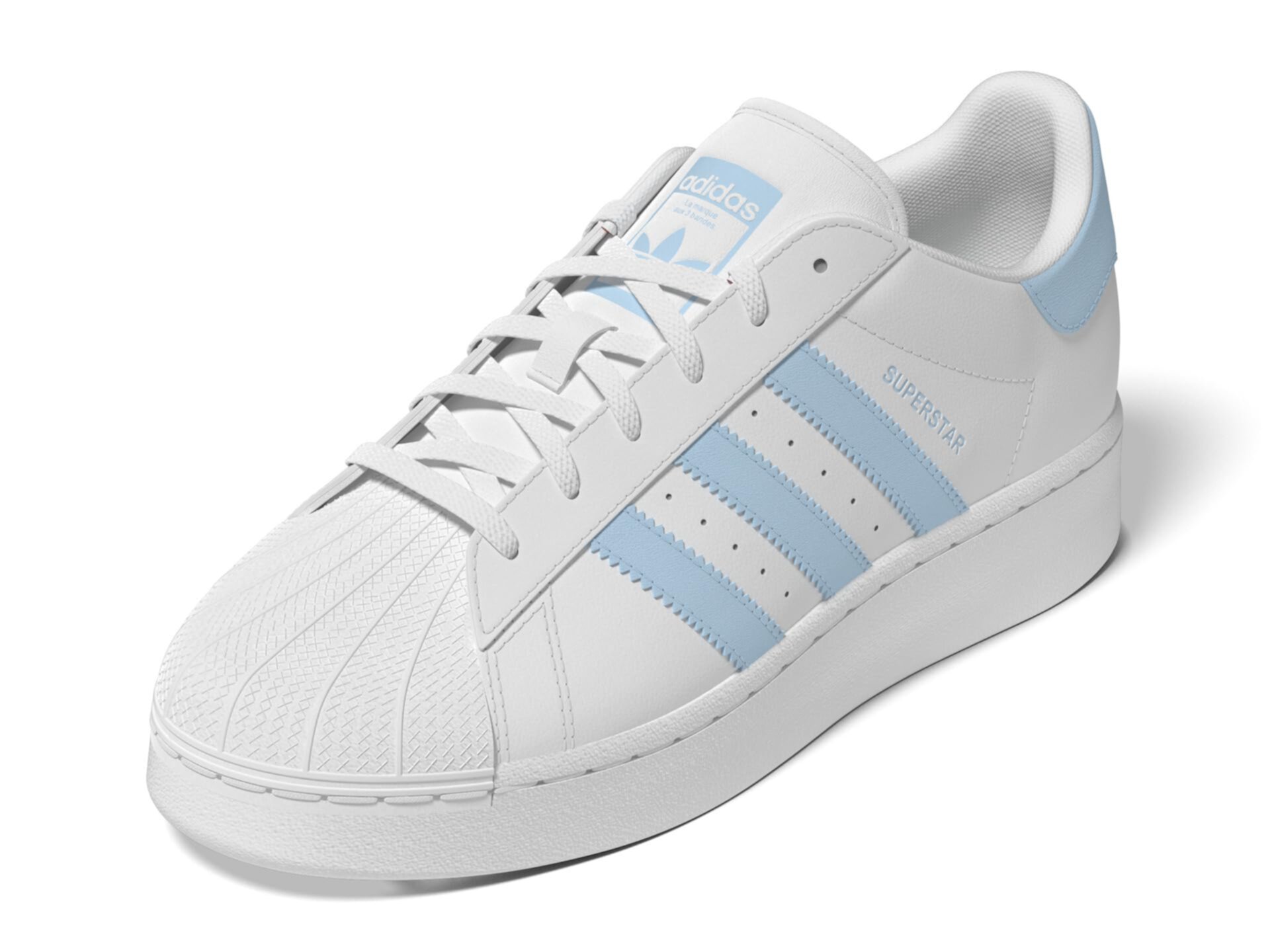 Кожаные кроссовки Adidas Superstar XLG с резиновыми элементами, текстильной подкладкой и круглым носом Adidas