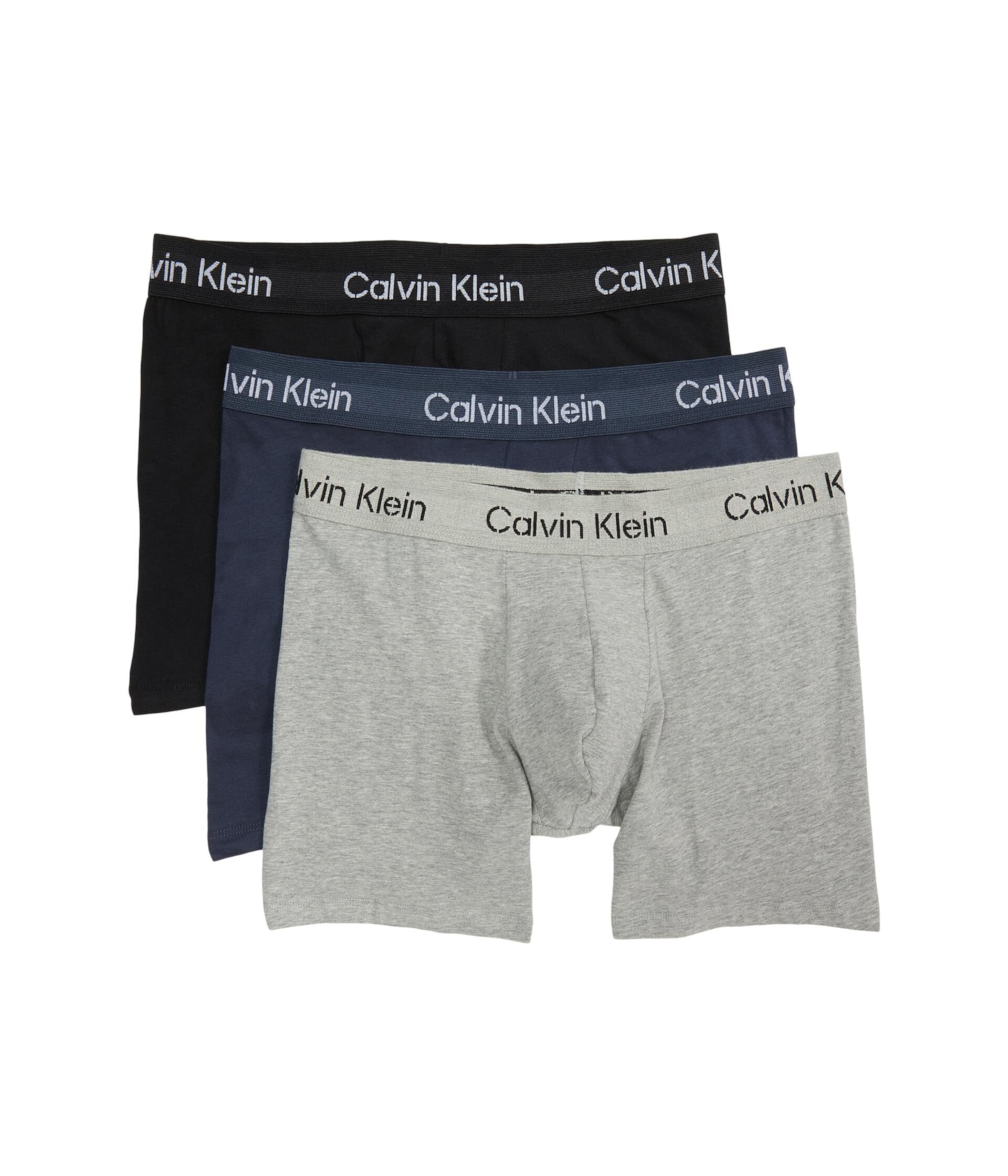 Комплект боксеров-боксеров из хлопка стрейч цвета хаки, 3 шт. Calvin Klein