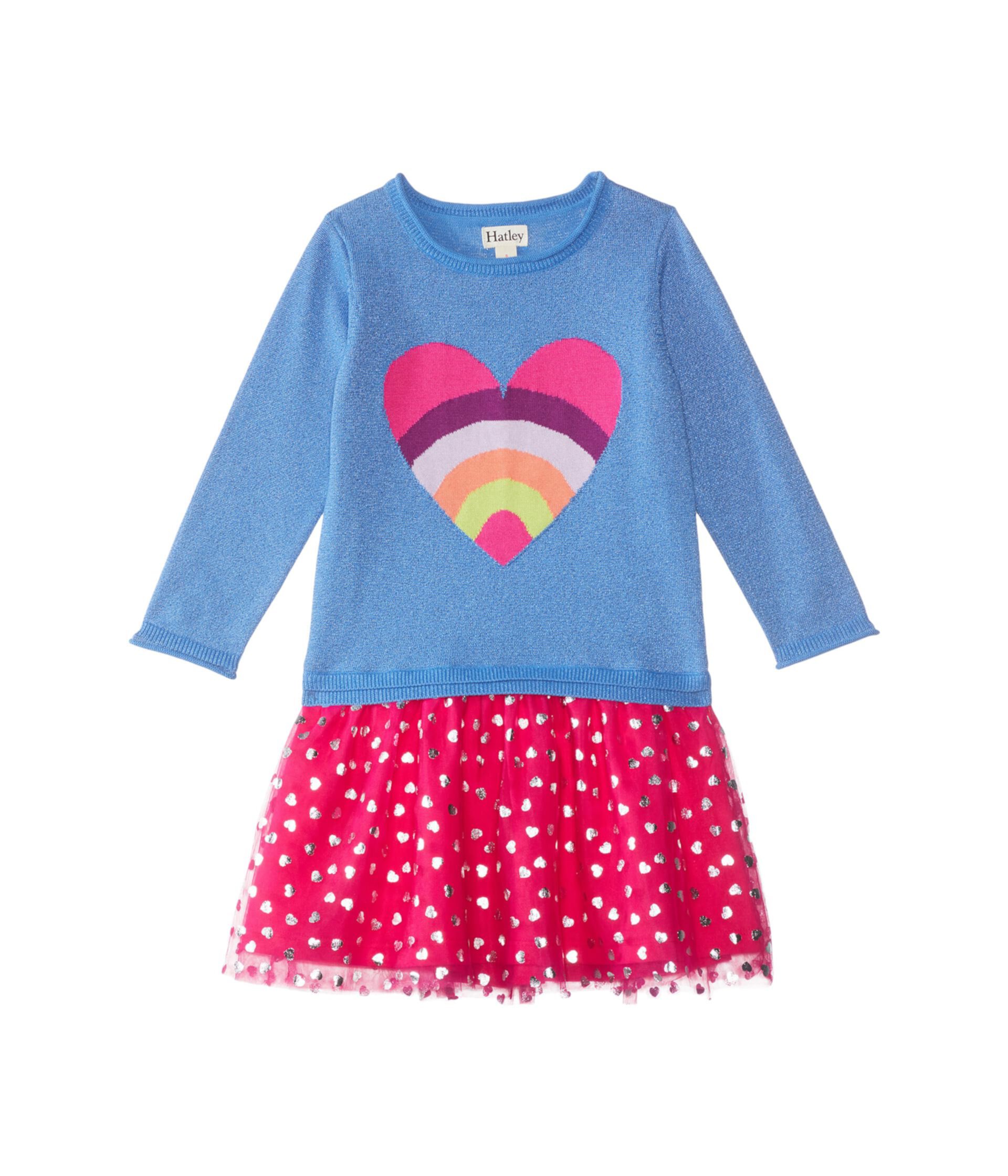 Full Heart Drop Waist Tulle Dress (Toddler/Little Kids/Big Kids) Hatley