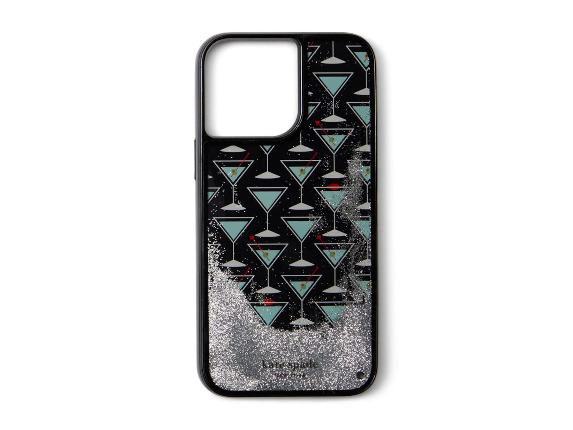 Чехол для телефона с жидким блеском Shaken Not Stirred для iPhone 14 Pro Max, TPU, защита и удобный доступ к камере Kate Spade New York