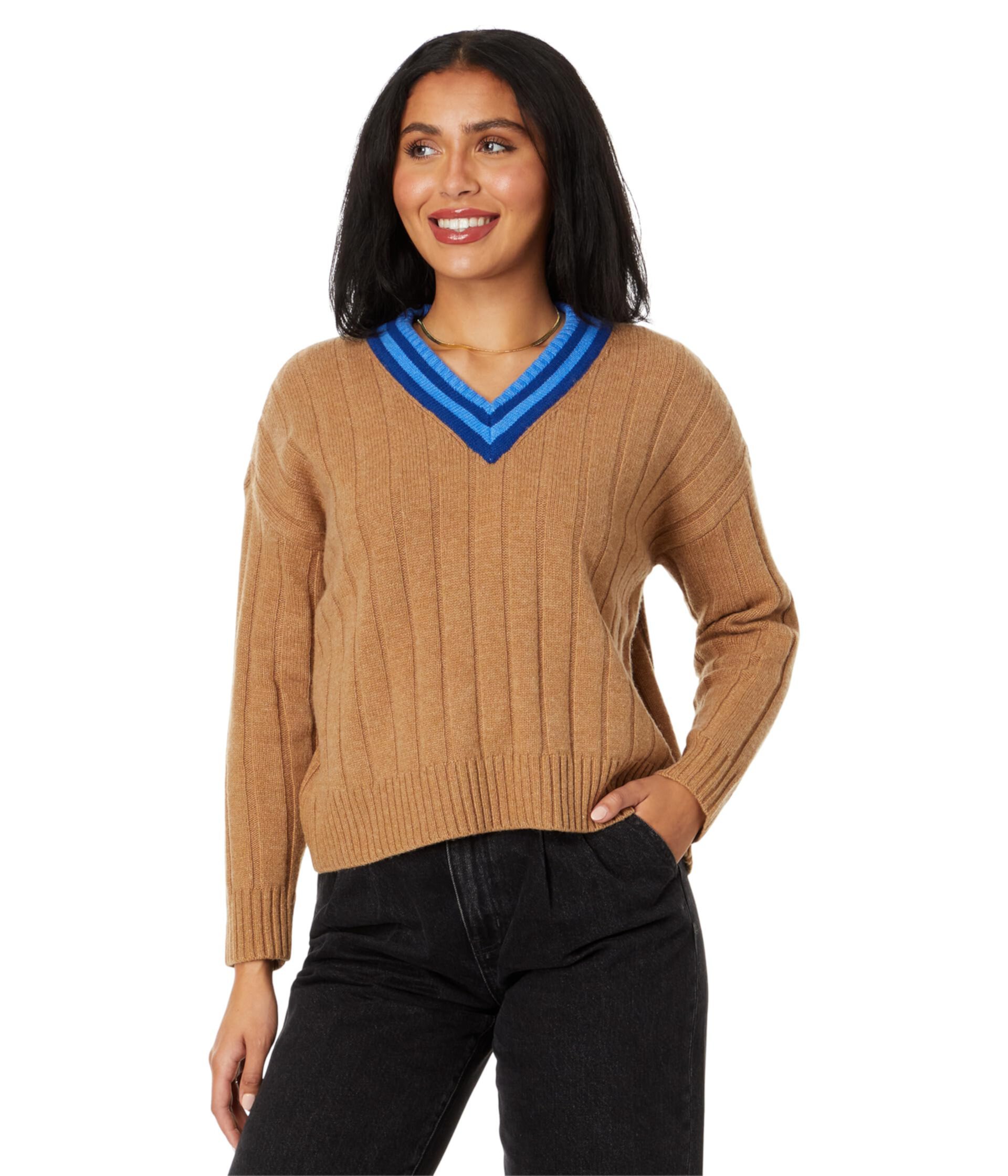 Tipped V-Neck Oversized Sweater Madewell