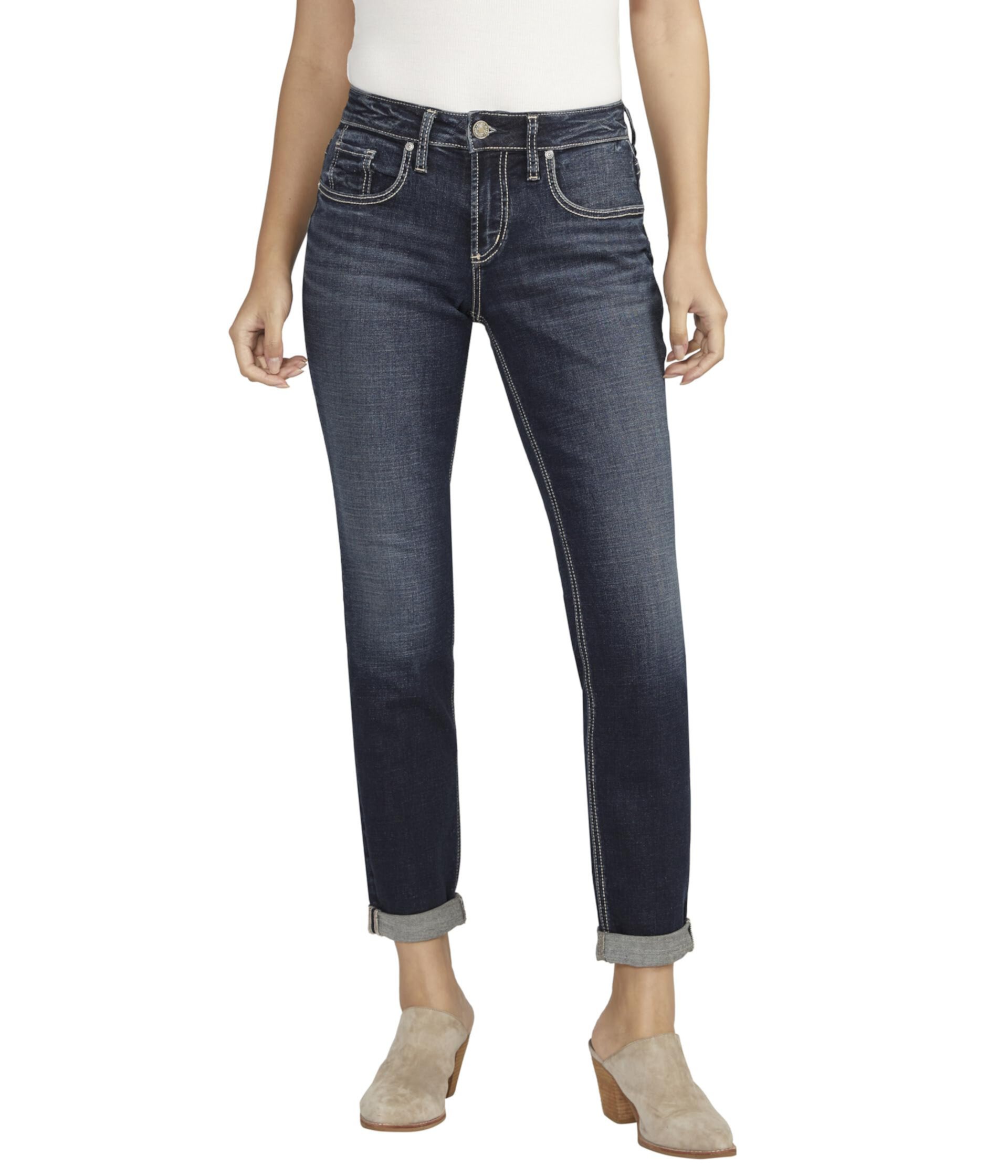 Узкие джинсы Boyfriend со средней посадкой L27101ECF485 Silver Jeans Co.