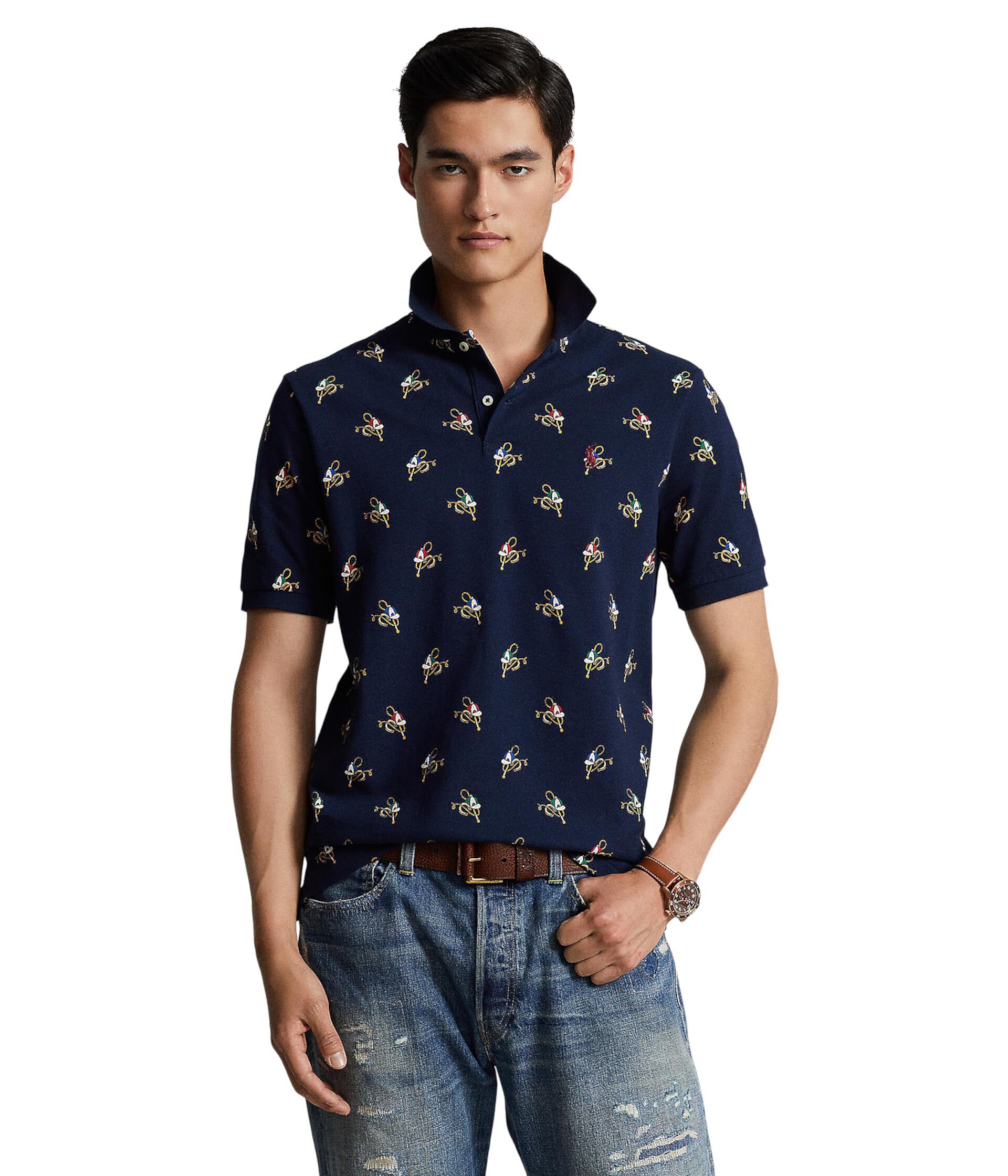 Классическая рубашка-поло с принтом и принтом Polo Ralph Lauren