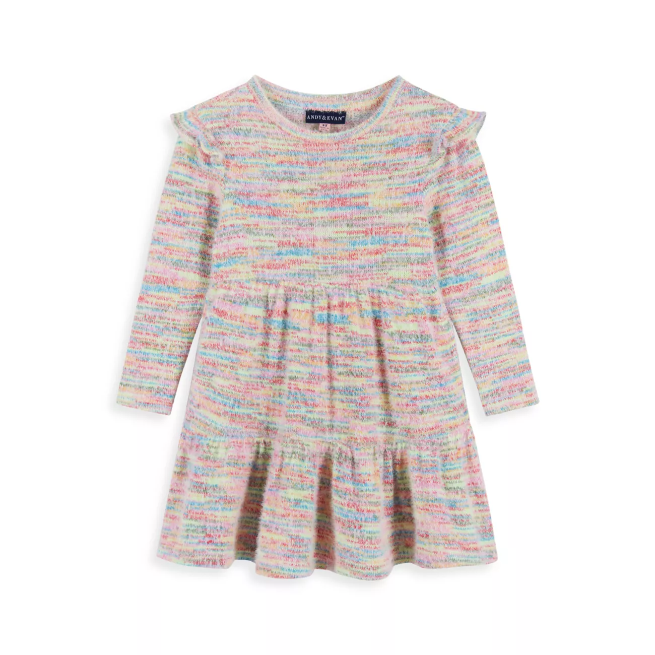 Разноцветное трикотажное платье для маленькой девочки Andy & Evan