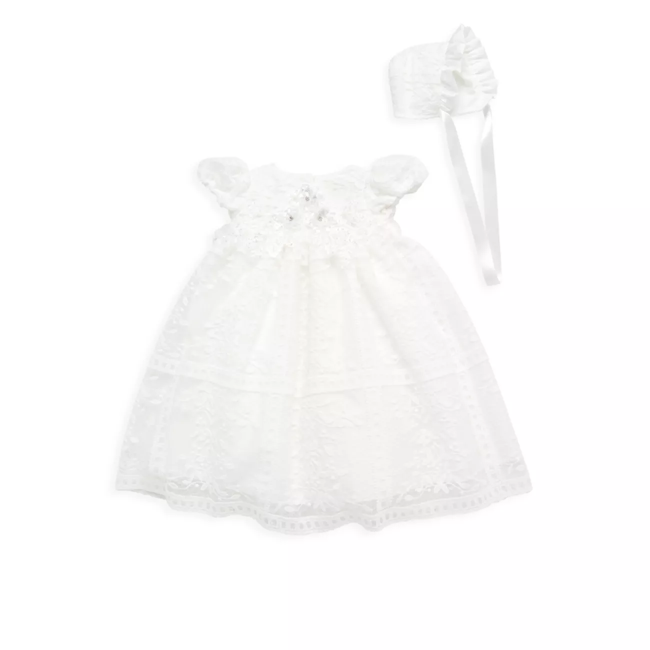 Кружевное платье с цветочным принтом для маленьких девочек и усилитель; Комплект капота Macis Design