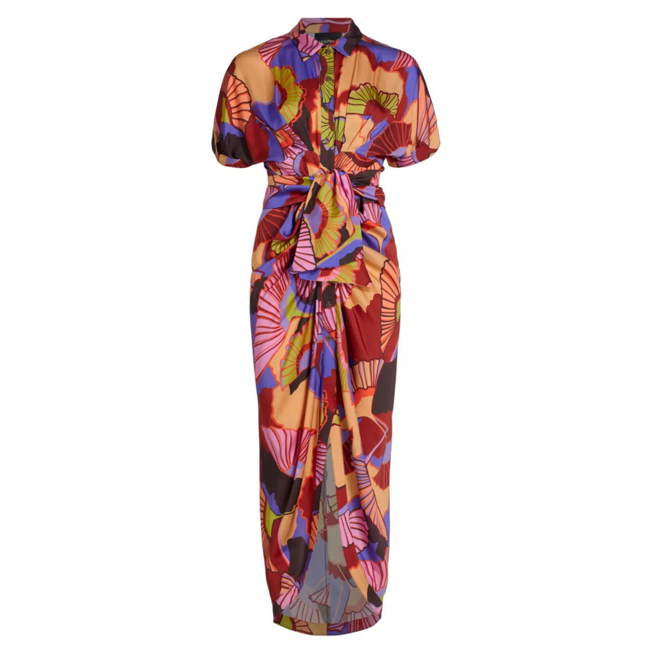 Платье-рубашка с абстрактным узором Miko и завязками спереди LE SUPERBE