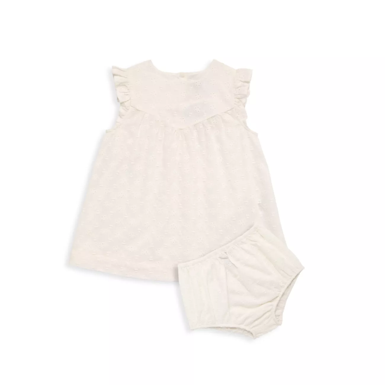 Платье с люверсами для маленьких девочек и усилитель; Комплект шароваров Petit Bateau