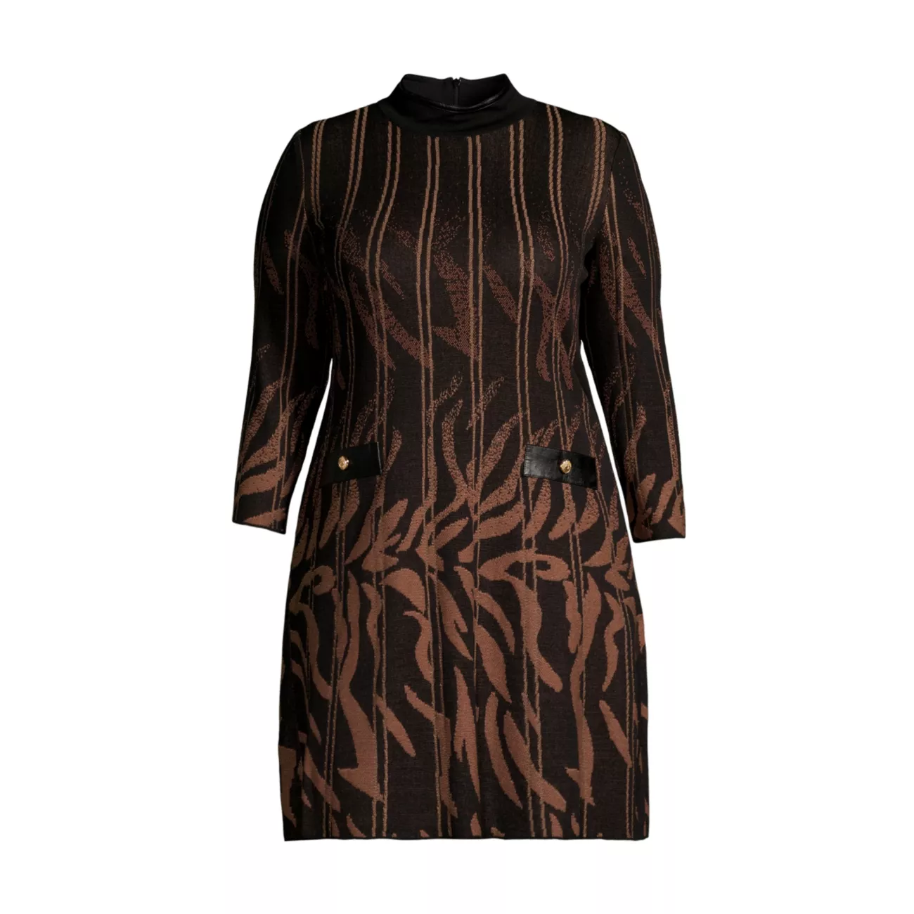 Abstract Funnel Neck Dress Ming Wang