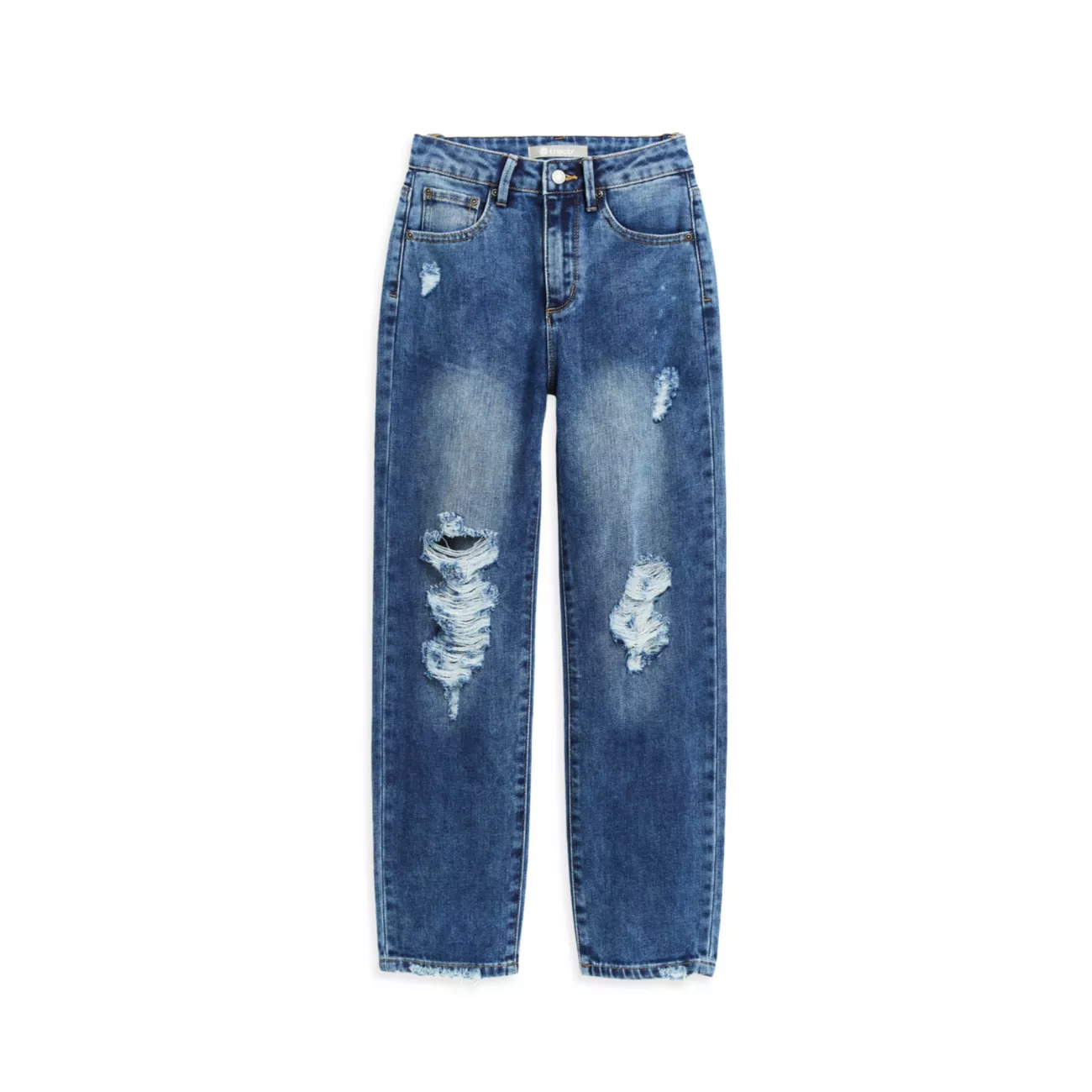 Укороченные прямые джинсы с высокой посадкой для девочек Tractr